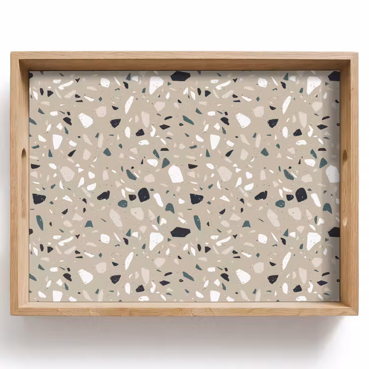 Tablett - Terrazzo - Muster - Grün — 1