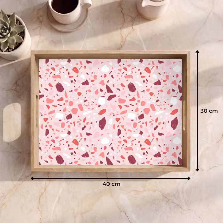 Tablett - Terrazzo - Muster - Rosa — 7