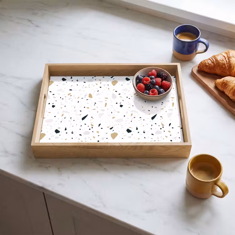 Tablett - Terrazzo - Muster - Weiß - Neutral — 3