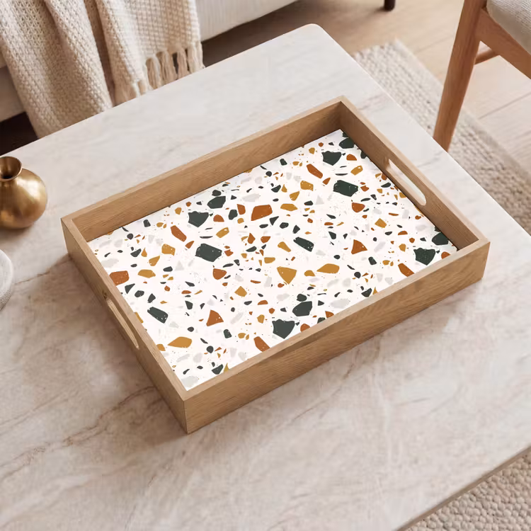 Tablett - Terrazzo - Muster - Weiß - Terra — 2