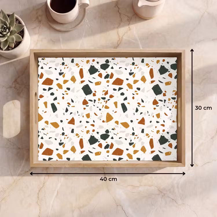 Tablett - Terrazzo - Muster - Weiß - Terra — 7