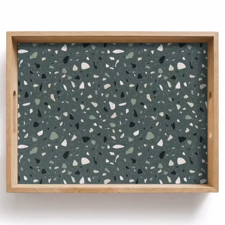 Tablett - Terrazzo - Muster - Bunt - Grün — 1