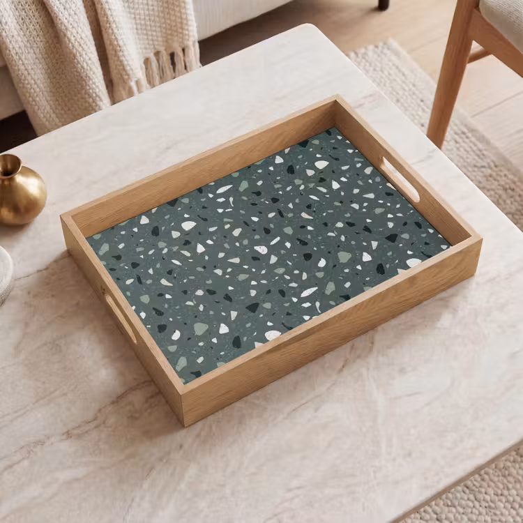 Tablett - Terrazzo - Muster - Bunt - Grün — 2