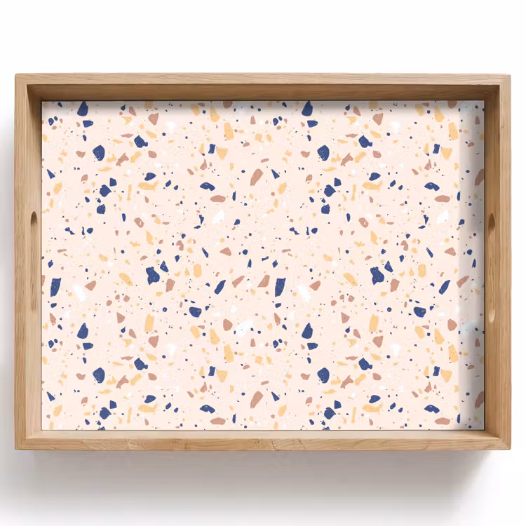 Tablett - Terrazzo - Muster - Bunt - Indigo — 1