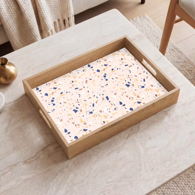 Tablett - Terrazzo - Muster - Bunt - Indigo — 2