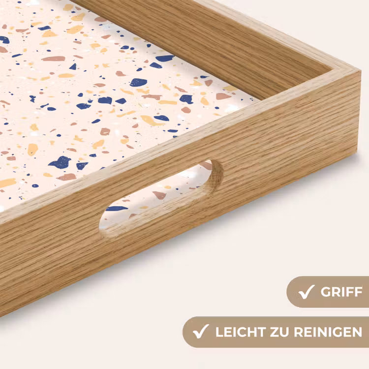 Tablett - Terrazzo - Muster - Bunt - Indigo — 8