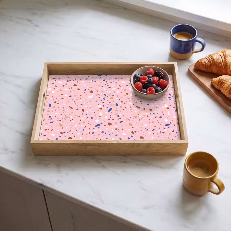 Tablett - Terrazzo - Muster - Bunt - Rosa — 3