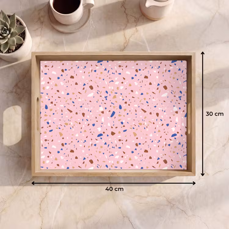 Tablett - Terrazzo - Muster - Bunt - Rosa — 7