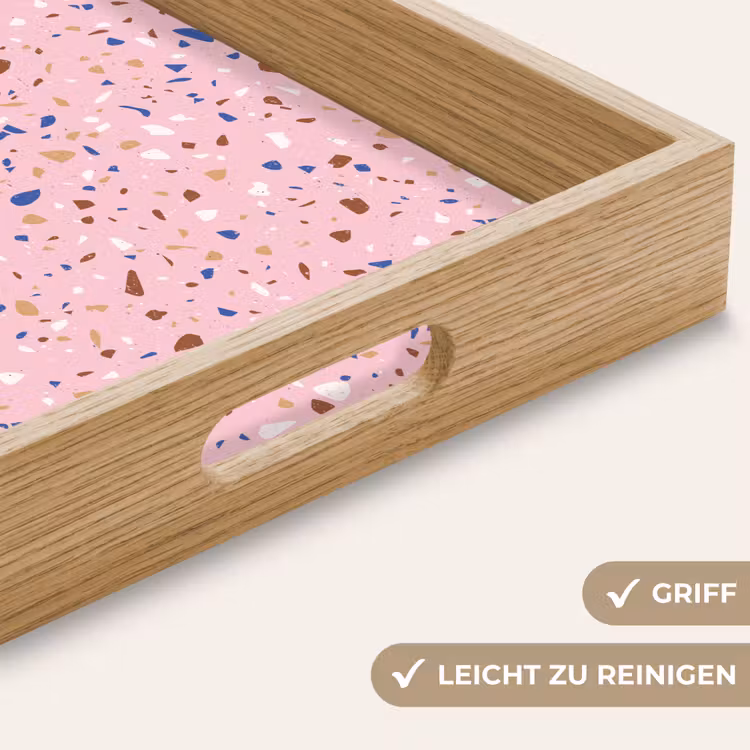 Tablett - Terrazzo - Muster - Bunt - Rosa — 8