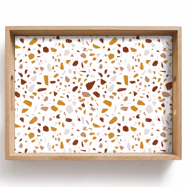 Tablett - Terrazzo - Muster - Weiß - Urban — 1