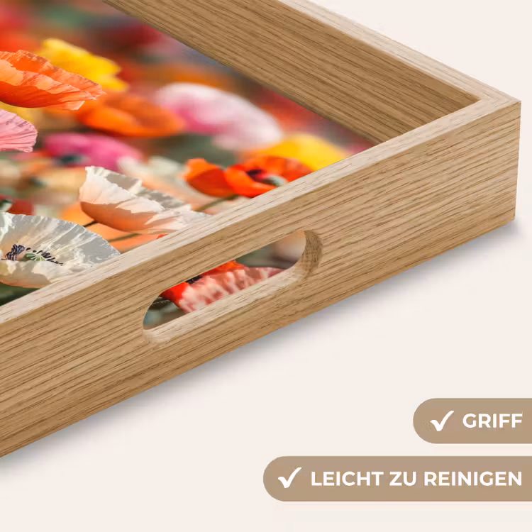 Tablett - Blumenfeld - Mohnblumen - Farbenfroh — 8
