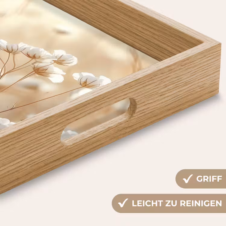 Tablett - Wild - Blumen - Weiß — 8