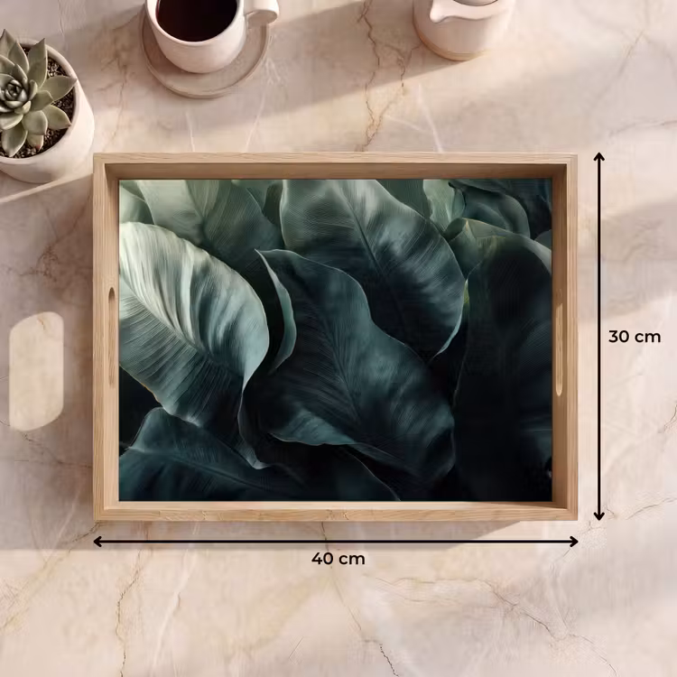 Tablett - Grün - Blätter - Glatt - Adern — 7