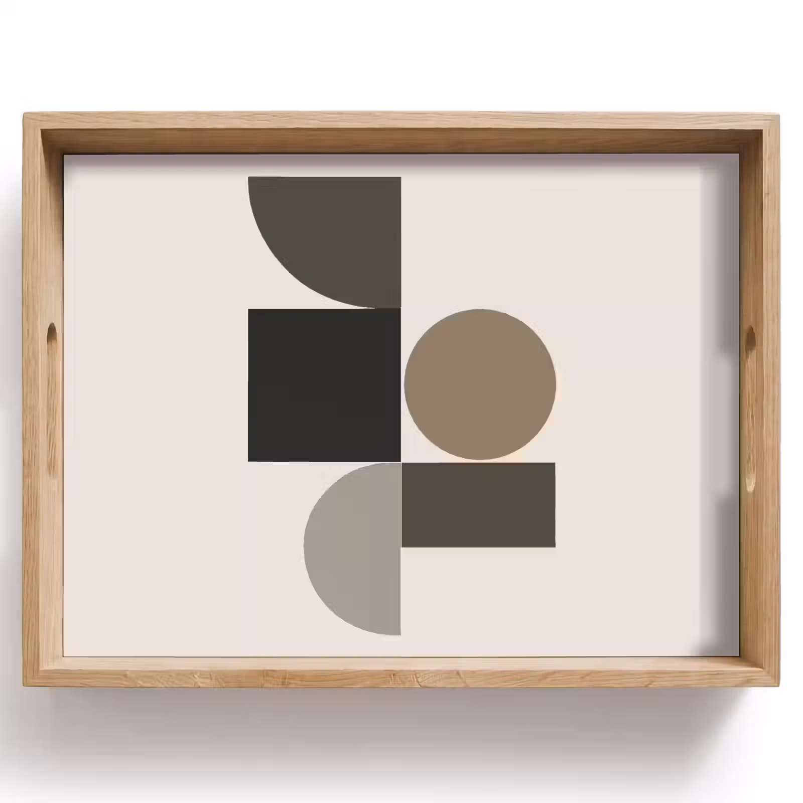 Tablett - Erdtöne - Abstrakte Komposition - Einfache Formen — 1