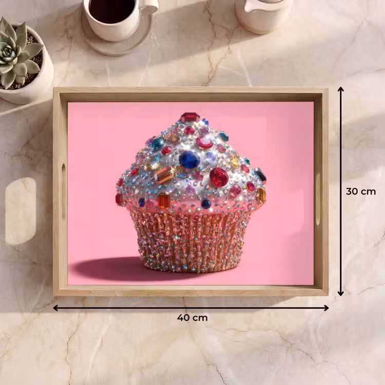 Tablett - Cupcake - Bunt - Edelsteine — 7