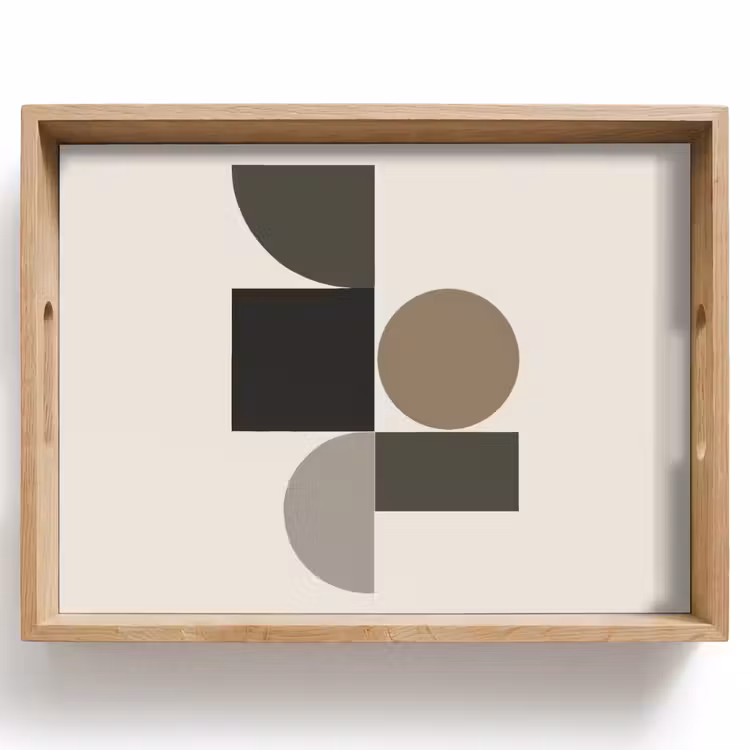 Tablett - Erdtöne - Abstrakte Komposition - Einfache Formen — 1