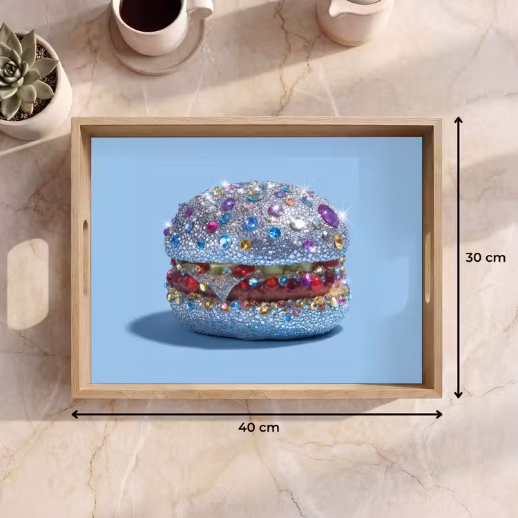 Tablett - Glitter - Hamburger - Blau — 7