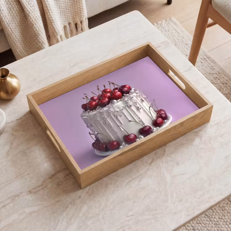 Tablett - Torte - Kirsche - Schmuck - Rot — 2