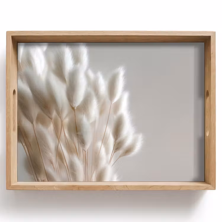 Tablett - Federn - Beige - Minimalistisch — 1