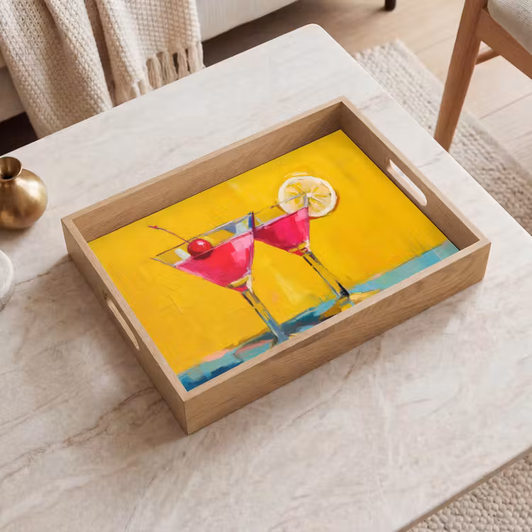 Tablett - Gläser - Cocktail - Zitrone - Kirsche — 2