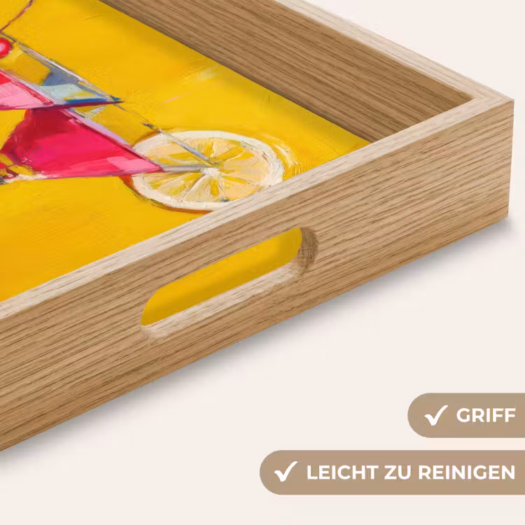 Tablett - Gläser - Cocktail - Zitrone - Kirsche — 8