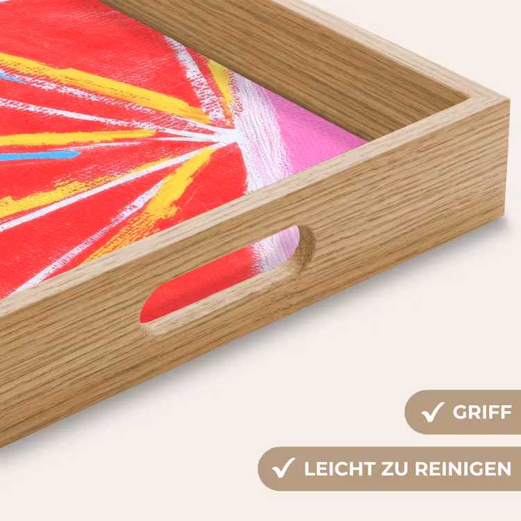 Tablett - Grapefruit - Gemalt - Rosa - Streifen — 8
