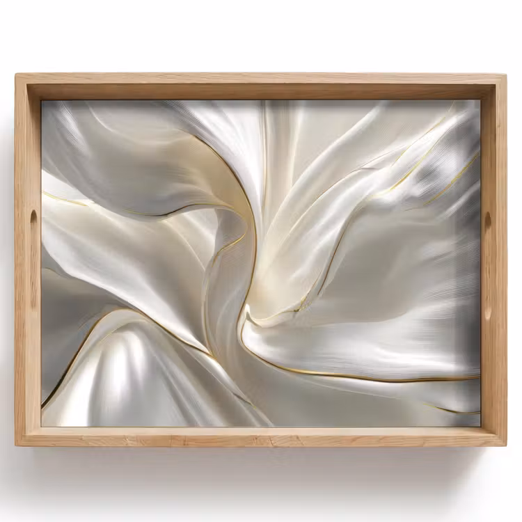 Tablett - Stoff - Plissee - Gold — 1