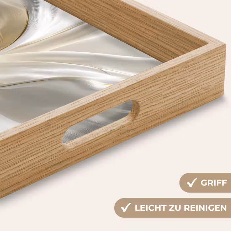 Tablett - Stoff - Plissee - Gold — 8