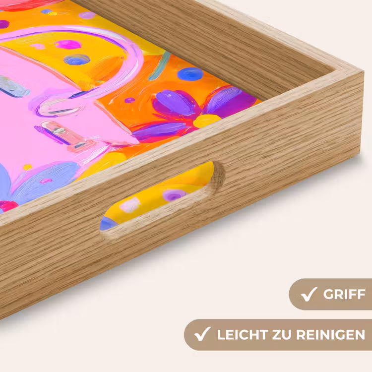 Tablett - Tasche - Rosa - Blumen — 8