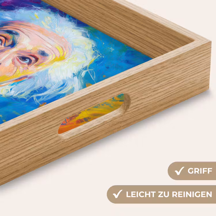 Tablett - Alter Mann - Ausdrucksstark - Farbenfroh — 8