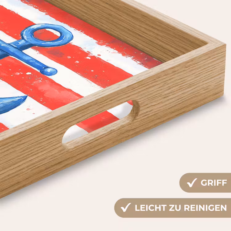 Tablett - Anker - Farbspritzer - Rot - Blau — 8