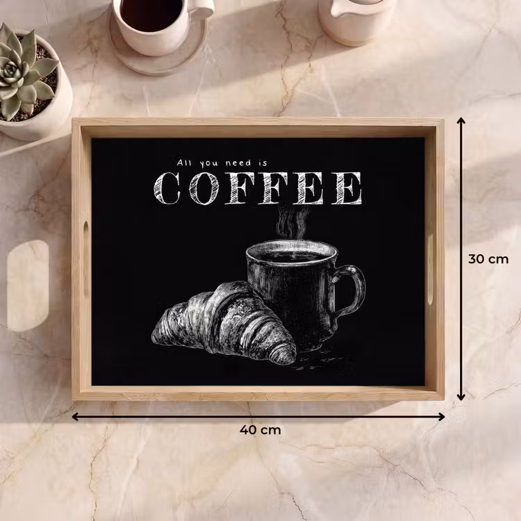 Tablett - Kaffee - Croissant - Text — 7