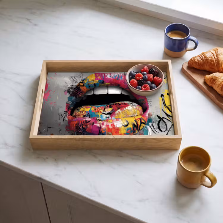 Tablett - Lippen - Graffiti - Ausdrucksstark — 3