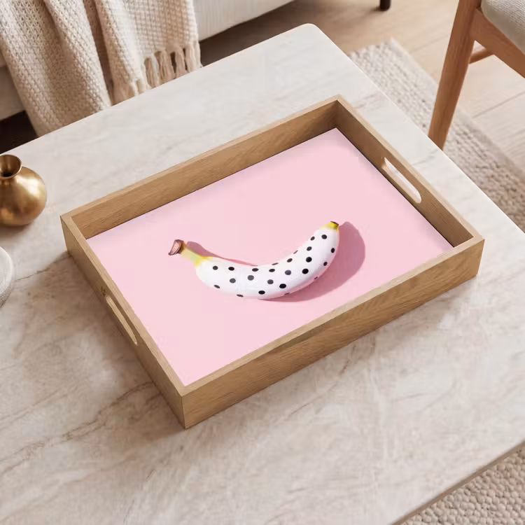 Tablett - Banane - Tupfen - rosa — 2