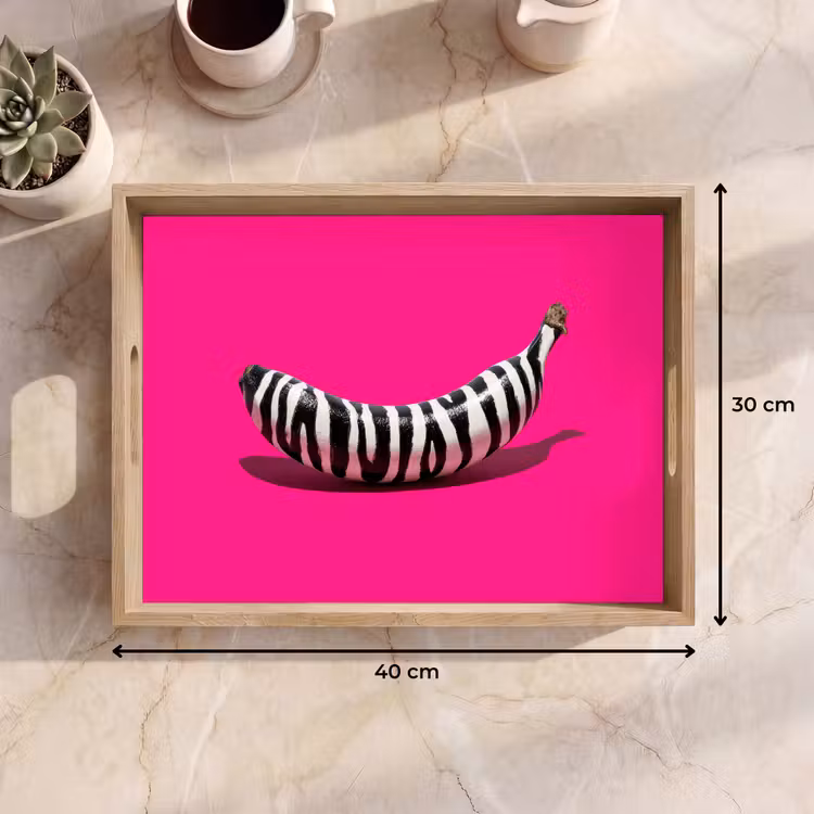Tablett - Banane - Zebramuster - Rosa — 7