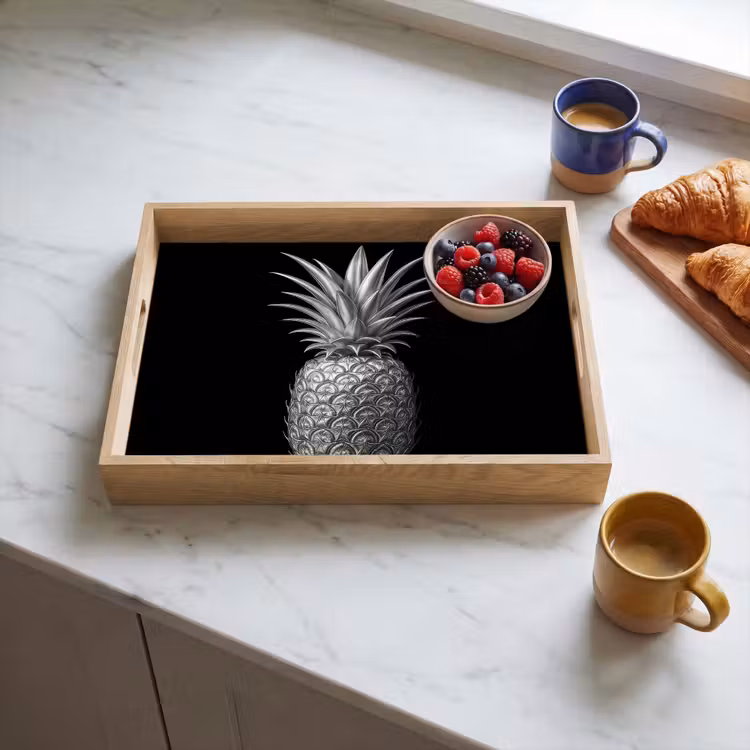 Tablett - Ananas - Detailliert - Blätter — 3