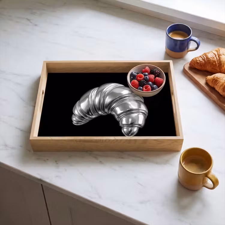 Tablett - Croissant - Metall - Silber — 3
