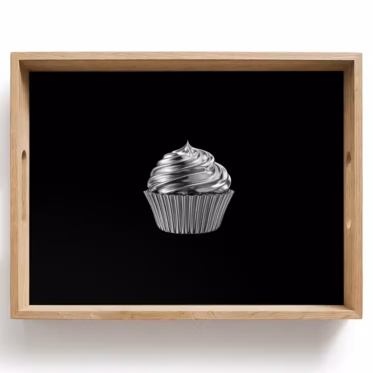 Tablett - Cupcake - Luxuriös - Silber — 1