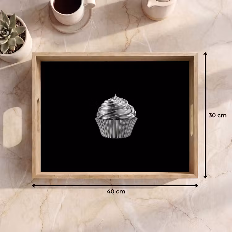 Tablett - Cupcake - Luxuriös - Silber — 7