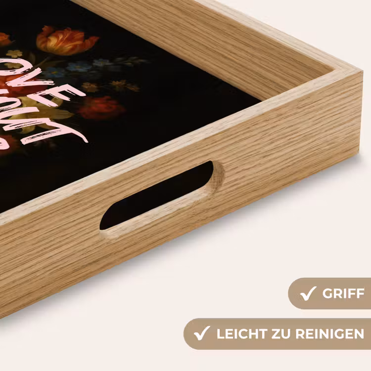 Tablett - Liebe - Modern - Blumen — 8