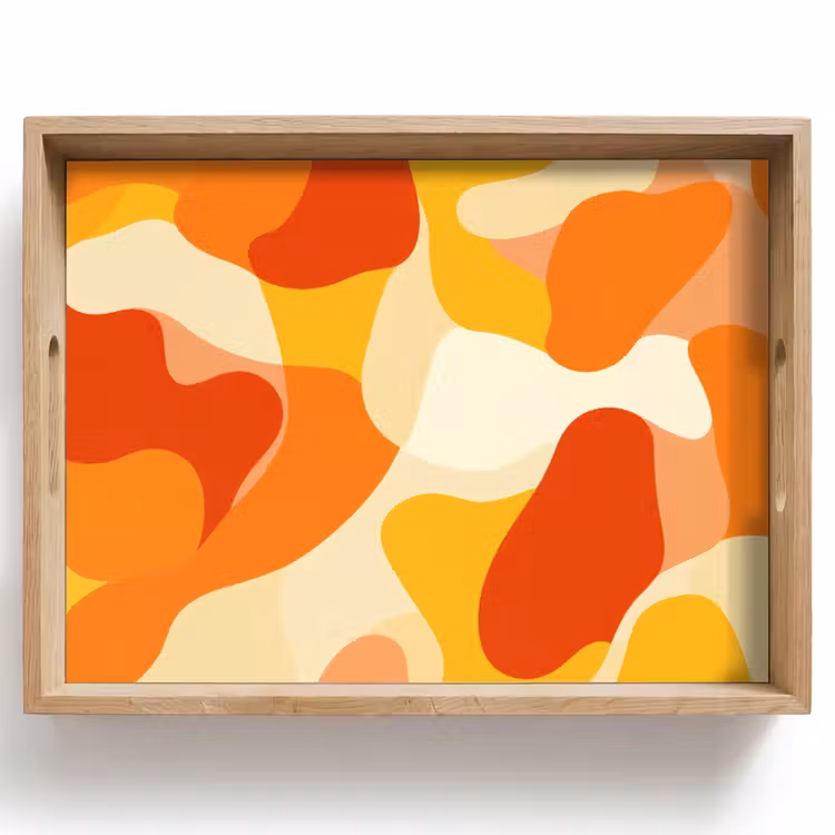 Tablett - Abstrakt - Formen - Orange — 1