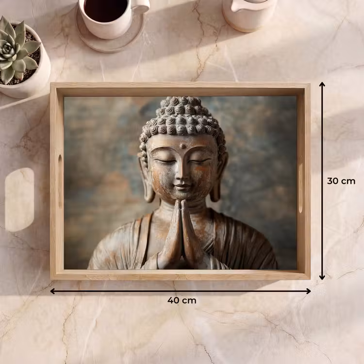 Tablett - Buddha - Statue - Braun - Ruhe — 7
