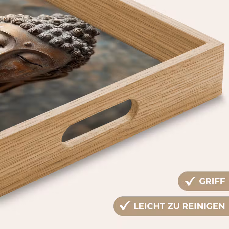 Tablett - Buddha - Statue - Braun - Ruhe — 8