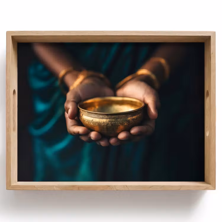 Tablett - Gold - Schale - Blau — 1