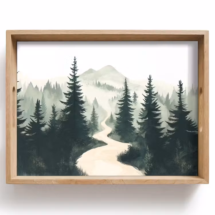 Tablett - Pfad - Bäume - Wald - Illustration — 1
