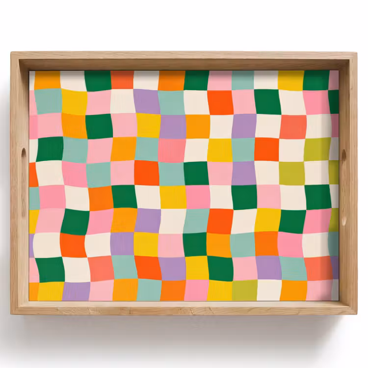 Tablett - Quadrate - Bunt - Gewellt — 1