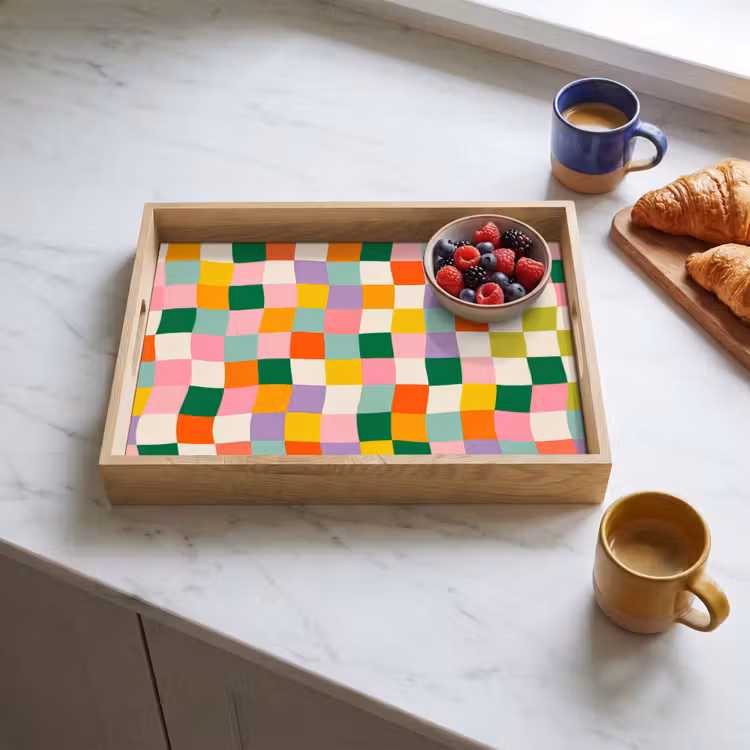 Tablett - Quadrate - Bunt - Gewellt — 3
