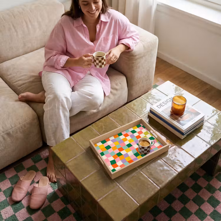 Tablett - Quadrate - Bunt - Gewellt — 4