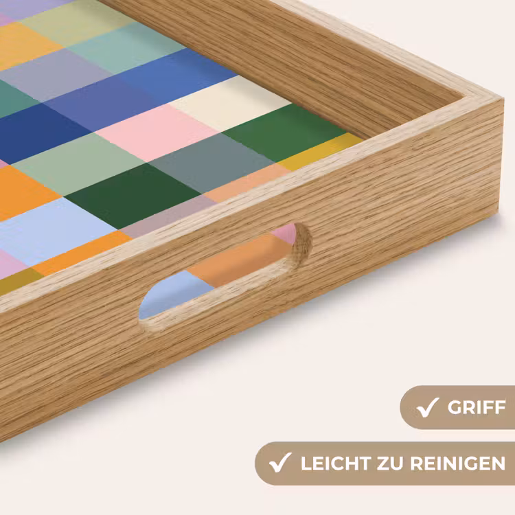 Tablett - Blöcke - Quadratisch - Gemustert - Farbig — 8