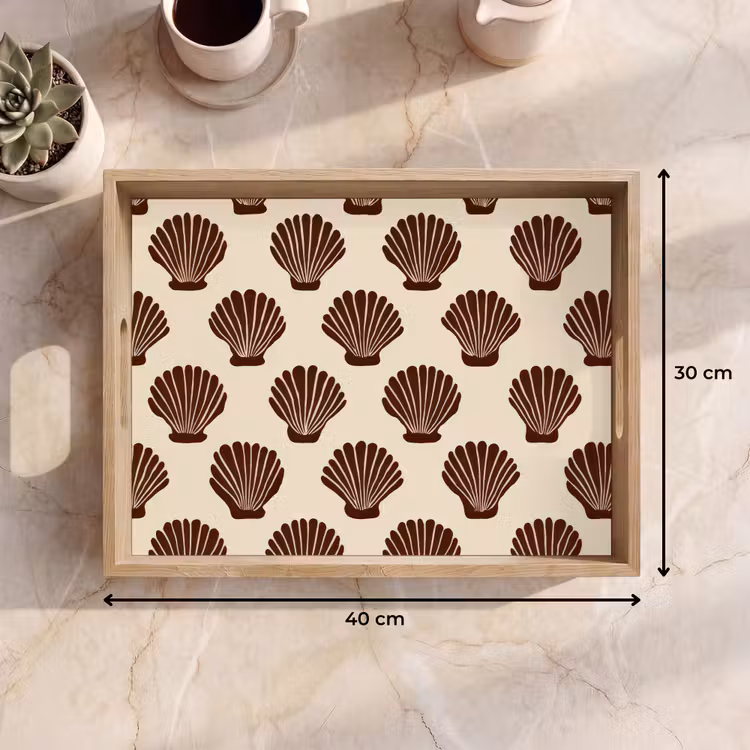 Tablett - Muscheln - Braun - Muster — 7